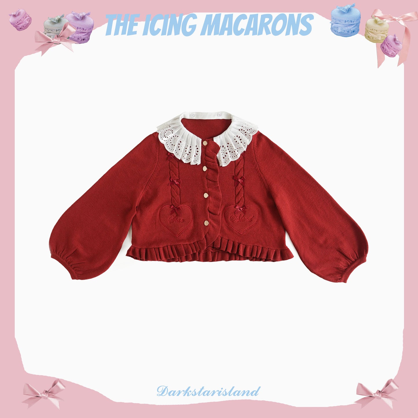 Dark Star Island - Sugar Frost - Sweet Lolita Cardigan Knit Embroidered Sweater