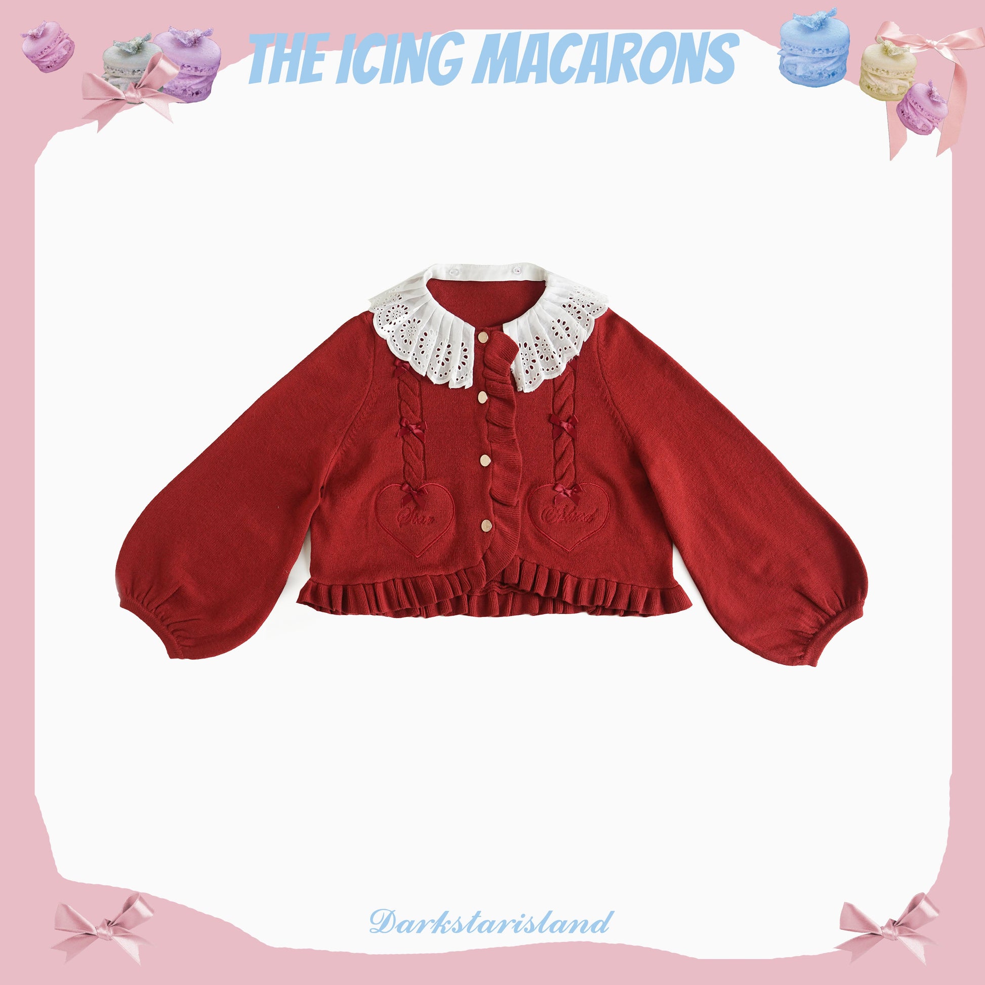 Dark Star Island - Sugar Frost - Sweet Lolita Cardigan Knit Embroidered Sweater