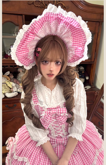 TaTaTa Lolita - Plaid Baileys - Old School Lolita Pink Plaid JSK