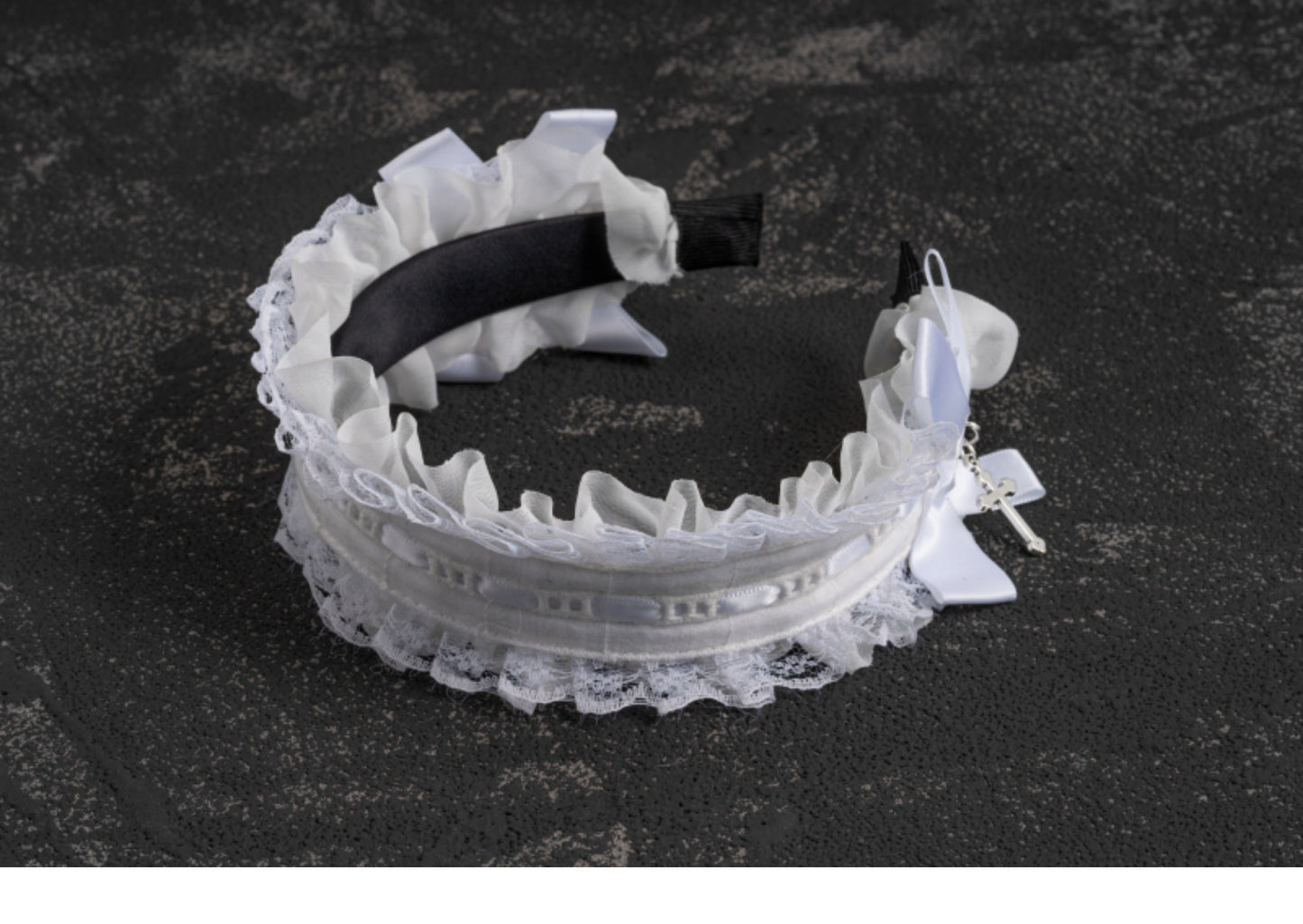 Strange Sugar - Gothic Lolita White Ruffle Hairband