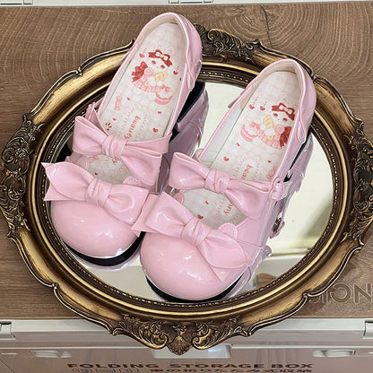 Beauty Bunny - Kawaii Lolita Shoes Low Heels Round Toe PU Shoes