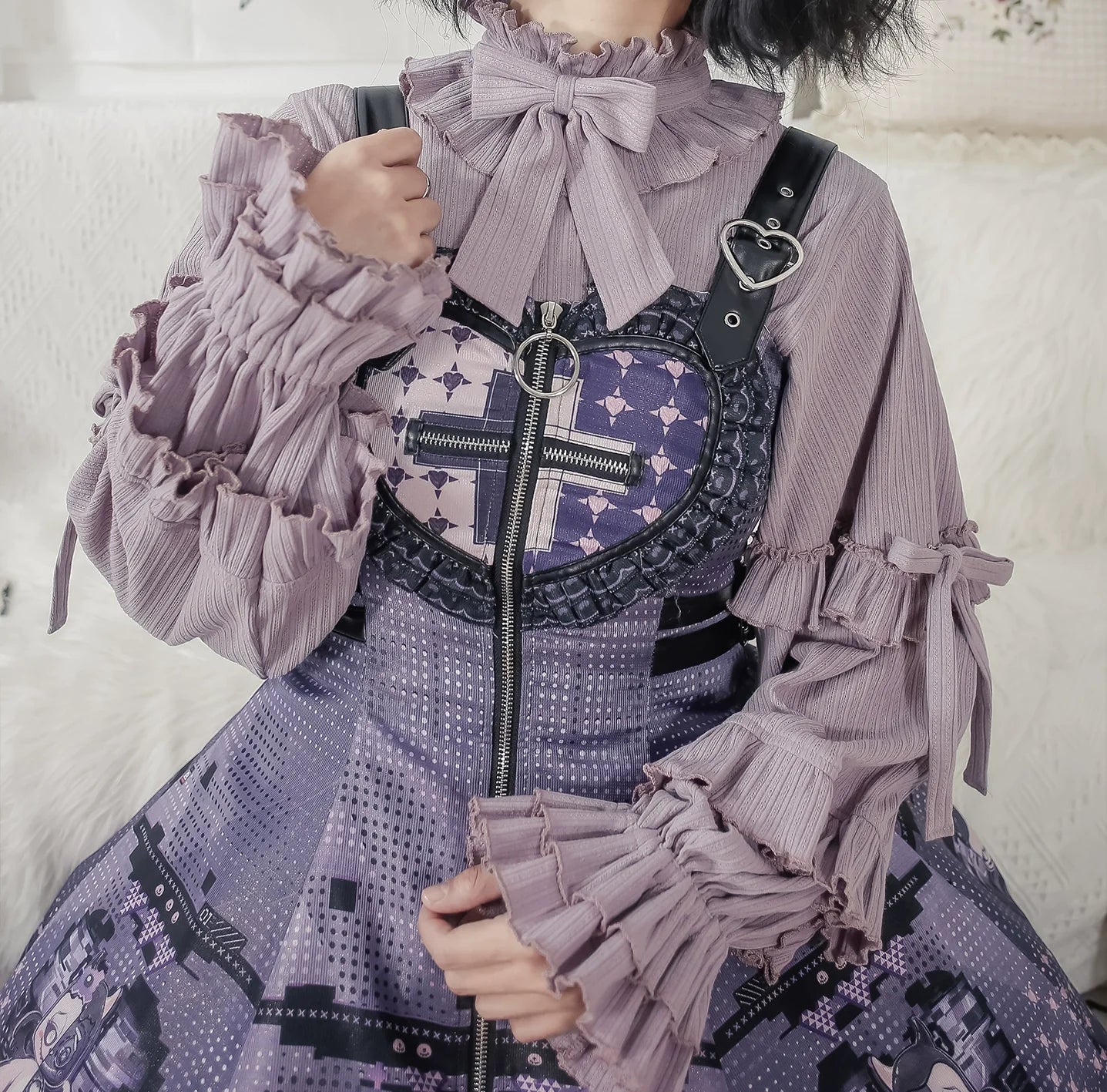 MIST - First Snow - Sweet Lolita Sweater Winter Puff Sleeve Knitting Innerwear