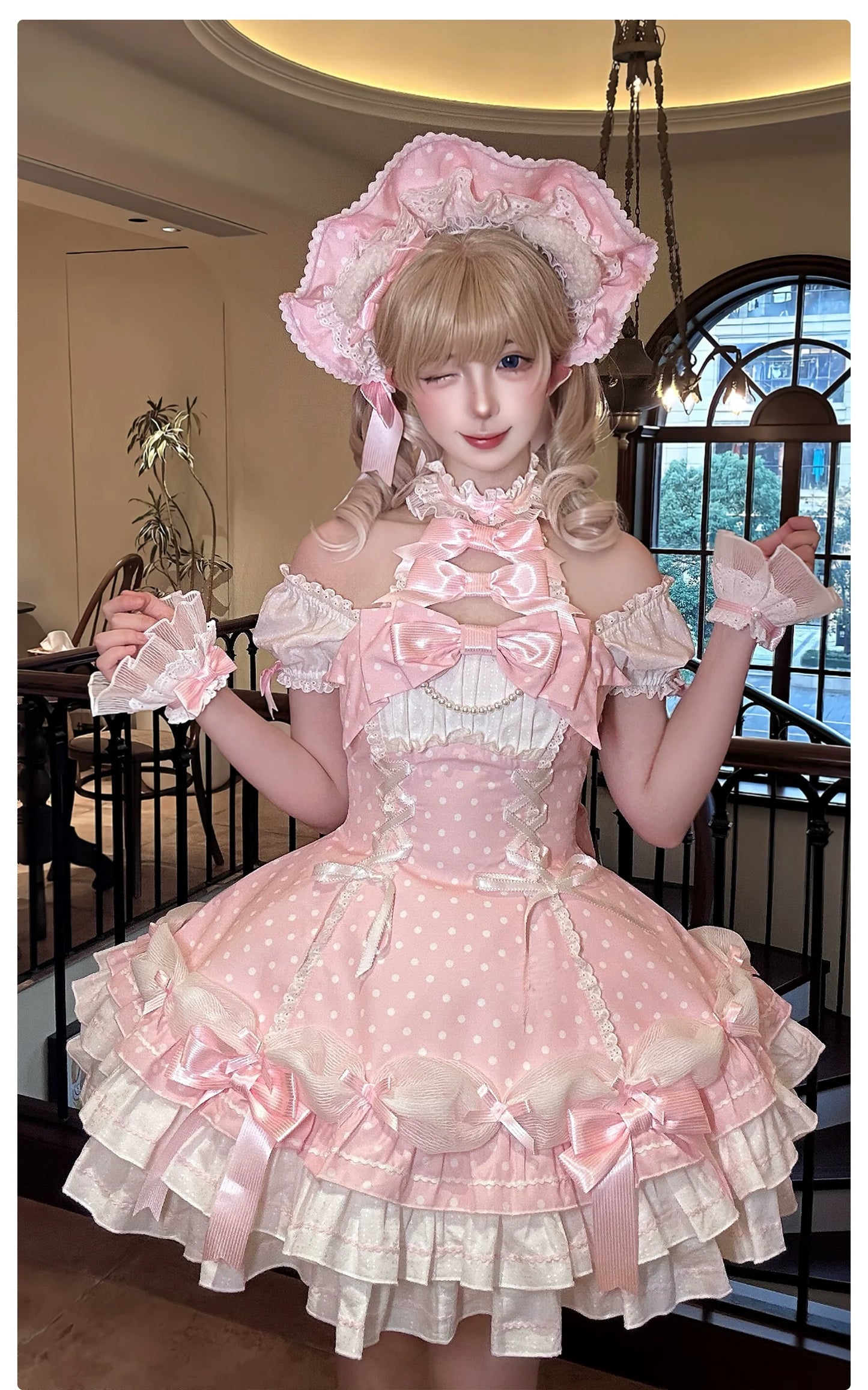 Alice Girl - Old School Polka Dots - Halter Neck Sweet Lolita OP Dress