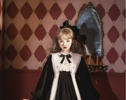 Sweet Date - Gothic Lolita Dress Black Nun OP for Halloween