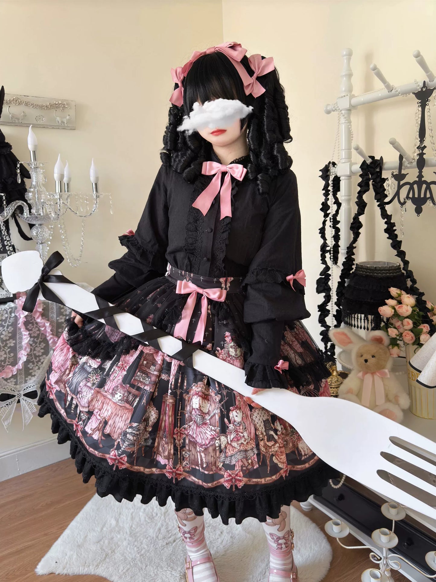 Uncle's Workshop - Missing Lamb Case - Gothic Lolita Dress Set with Sheep Prints