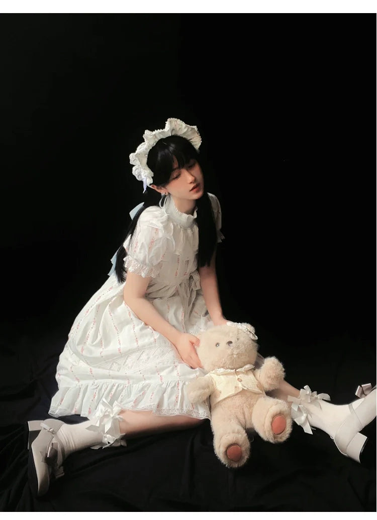 With PUJI - Annie's Dreamland - Cotton Lolita OP Dress Doll Collar Summer Dress