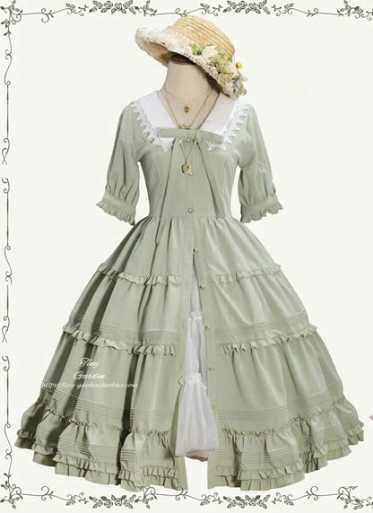 Tiny Garden - Lacey 2.0 - Classic Lolita OP Lace Collar Open Front Dress