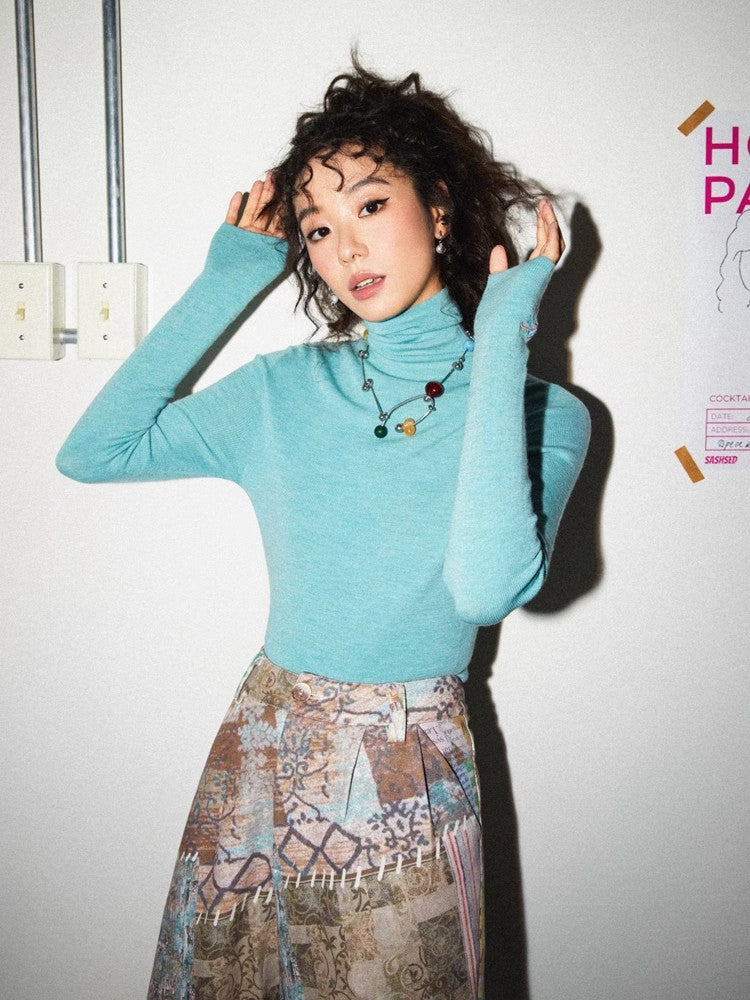 Turtleneck wool knit【s0000010369】