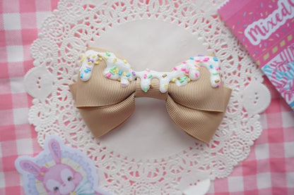 Cat Tea Party - Handmade Sweet Lolita Bow Hair Clip Cute Imitation Cream Cake