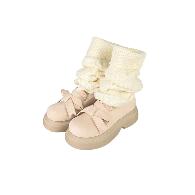 Sheep Puff - Duidui Bear - Winter Lolita Shoes Snow Boots Leg Warmer Shoes