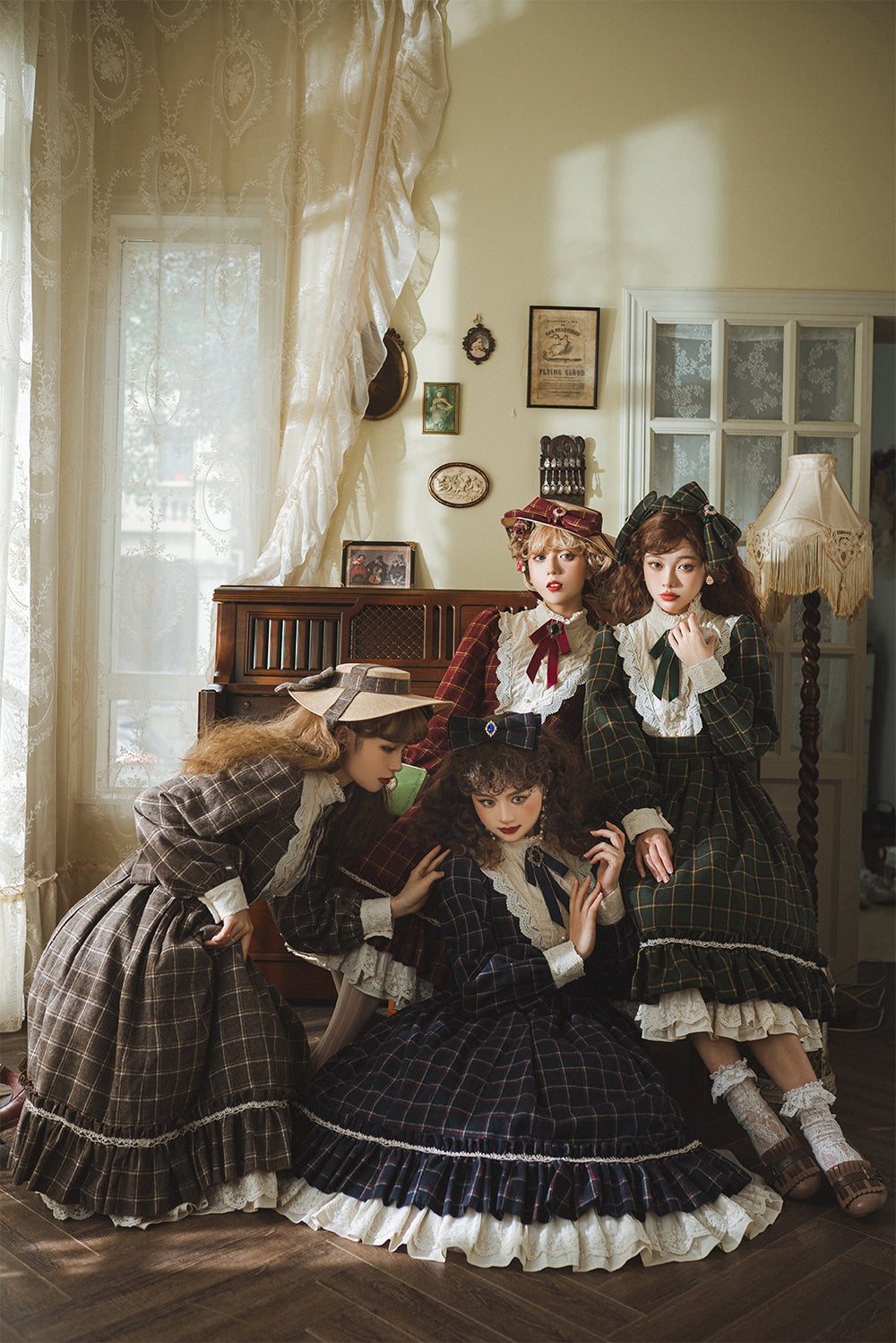 Miss Point - Rose Silhouette 3.0 - Plaid Vintage Classic Lolita OP