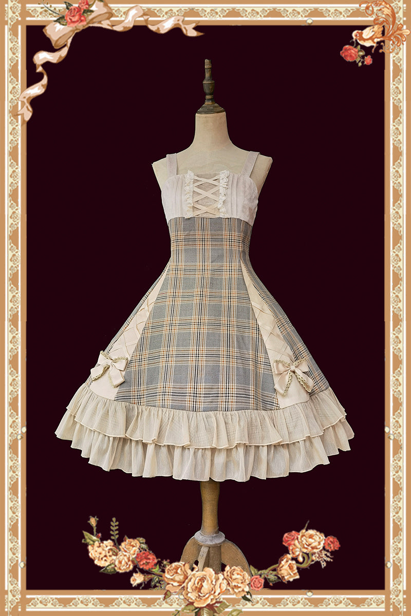 Infanta - Memoirs of Backlight - Elegant Plaid Lolita JSK Dress