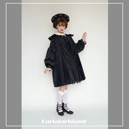 Dark Star Island - Winter Lolita Cape Velvet Antique Lolita Coat