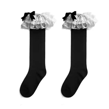 WAGUIR - Lolita Bow Cotton Socks Lace Socks