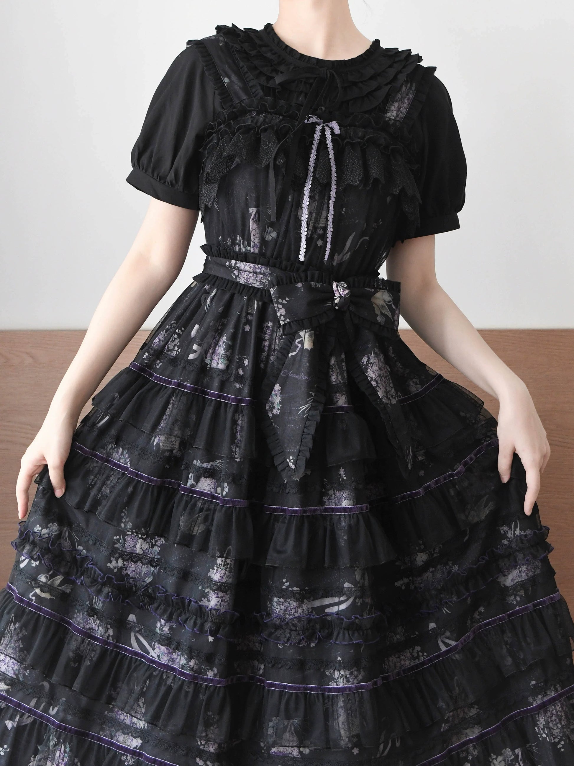 MIST - Vernal Stream - Lightweight Kawaii Lolita Blouse, Detachable Waist Tie