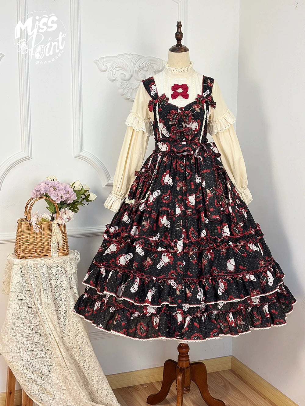 Miss Point - Forest Berry Bunny - Sweet Lolita JSK Elegant Bunny Print Dress