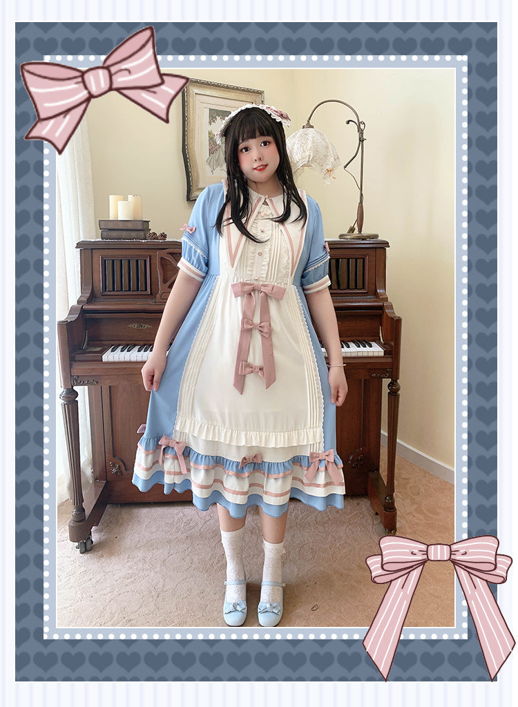 Niu Niu - Candy Sweethearts - Plus Size Lolita OP Short-Sleeve Princess Dress
