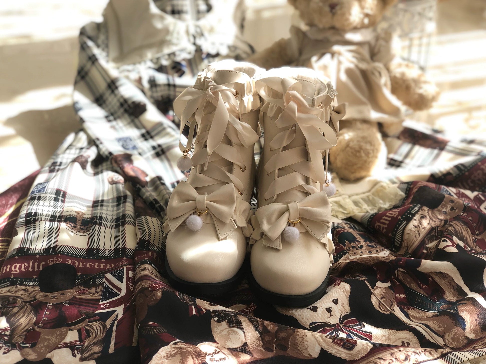 Fairy Godmother - Enthusiastic Ideation - Elegant Lolita Shoes Fleeced Short Martin Boots