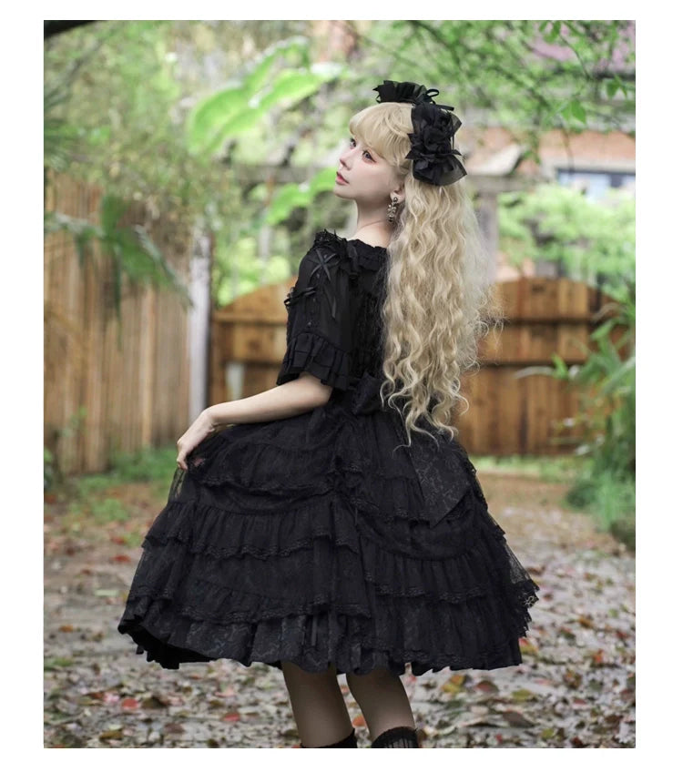 Eieyomi - Iris Love - Gothic Princess Lolita JSK Dress + Elegant Chiffon Top