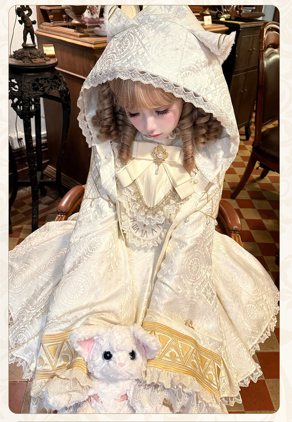 LizBird - Reincarnation of Time - Elegant Lolita OP Set with Waist-Cinching and A-Line Styles