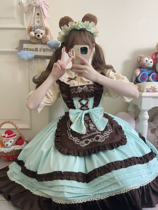 Sugar Girl - Sweet Layered Cake - Sweet Lolita JSK with Detachable Apron