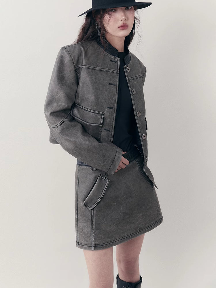 Retro jacket and A-line skirt【s0000007252】