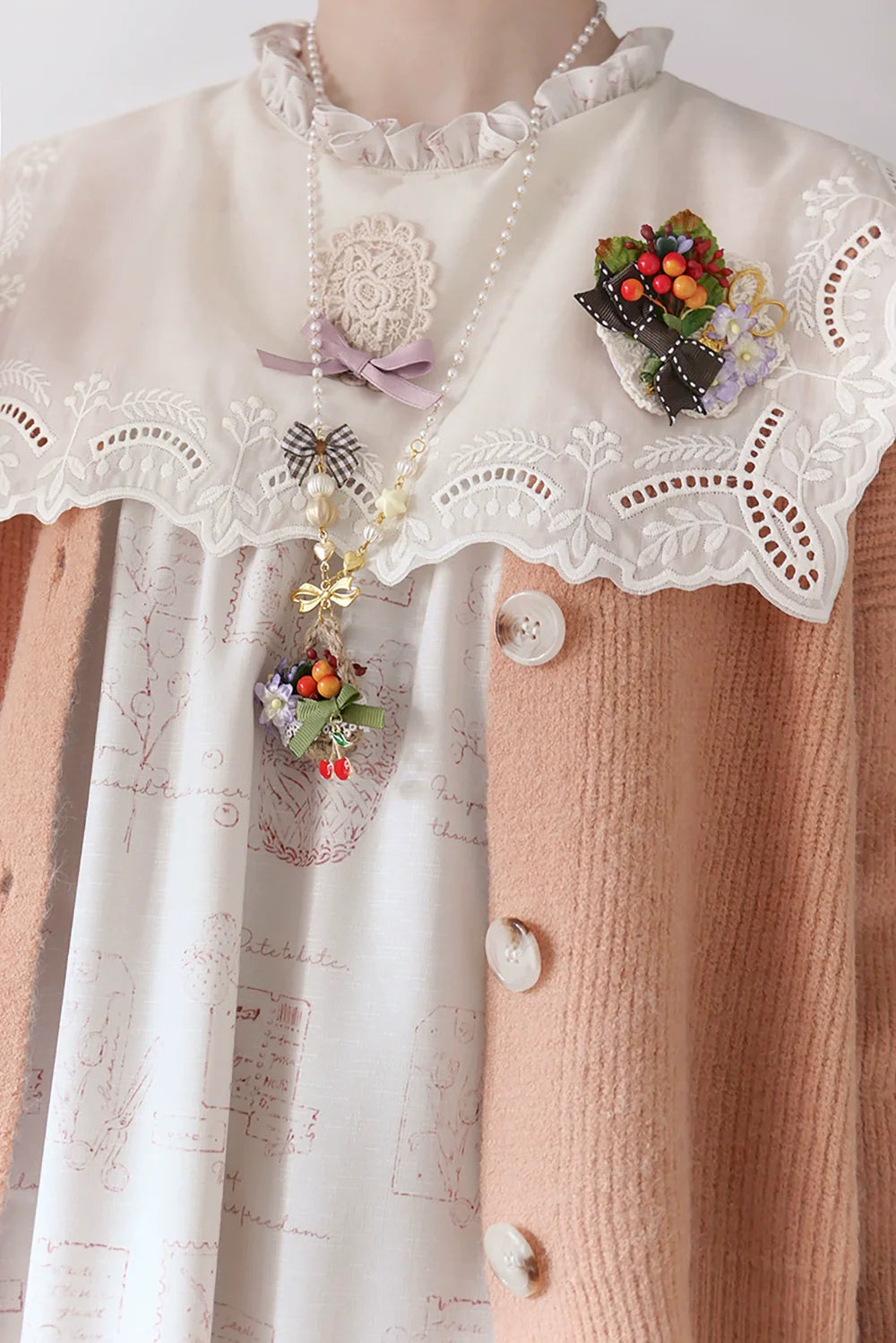 Miss Point - Flowers with Alice - Vintage Lolita Winter Fall Knitted Sweater Coat