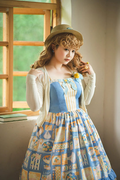 Miss Point - Daisy Lemon - Daily Lolita Lemon Print JSK Customized