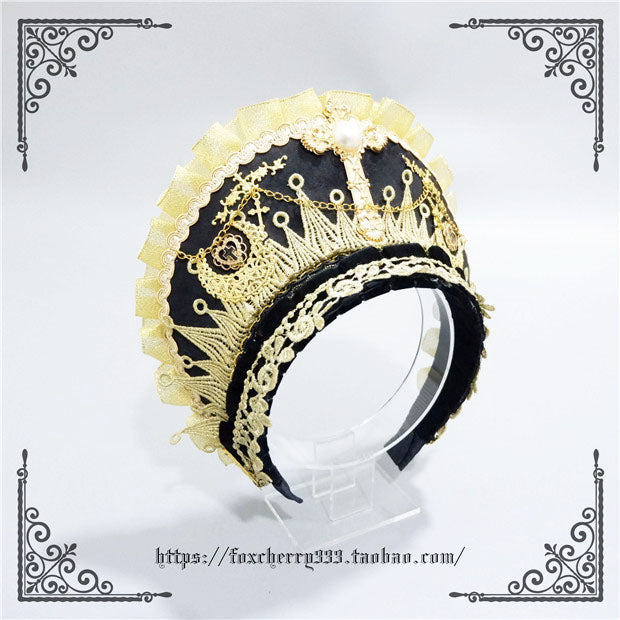 Fox Cherry - Gorgeous Lolita Palace Retro Golden Tudor Headdress