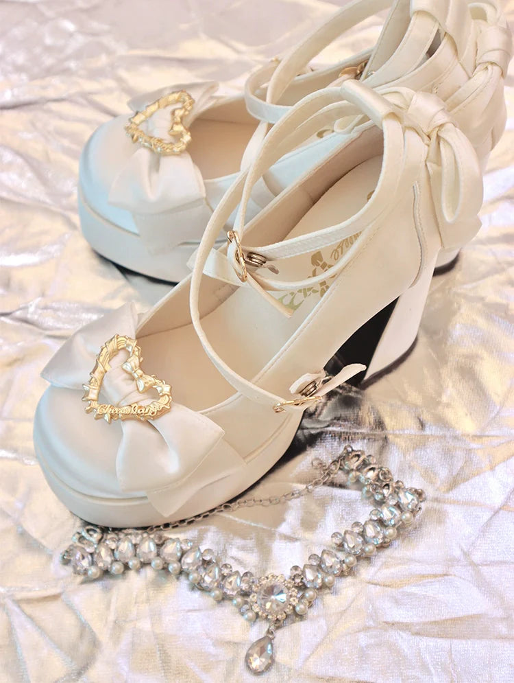 Cheesecake - Mousse Heart - Sweet Lolita High Heel Shoes Mary Jane Love Heel Shoes