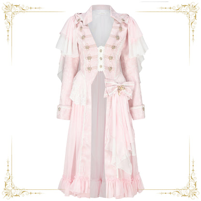 Immortal Thorn - Immortal Glass Castle - Ouji Lolita Handsome Prince Style Pink Long Coat