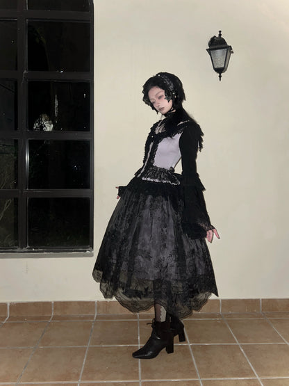 AuroraBorealis - Moonshadow - Gorgeous Wedding Lolita Dress Set Embroidered JSK SK and Bodice