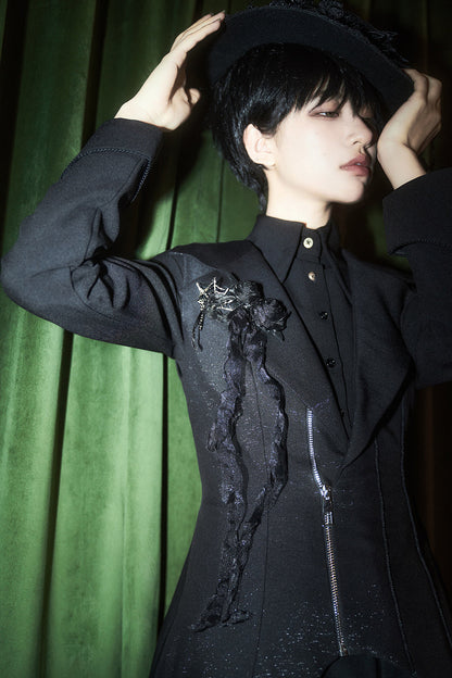 Princess Chronicles - Wind - Ouji Lolita Black Long Vest