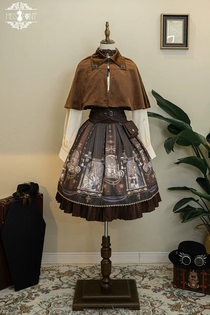 Miss Point - Demon Hunting Notes - Gothic Lolita Cross Print Short Skirt