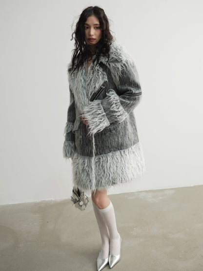 Imitation Fur Splicing Work Coat