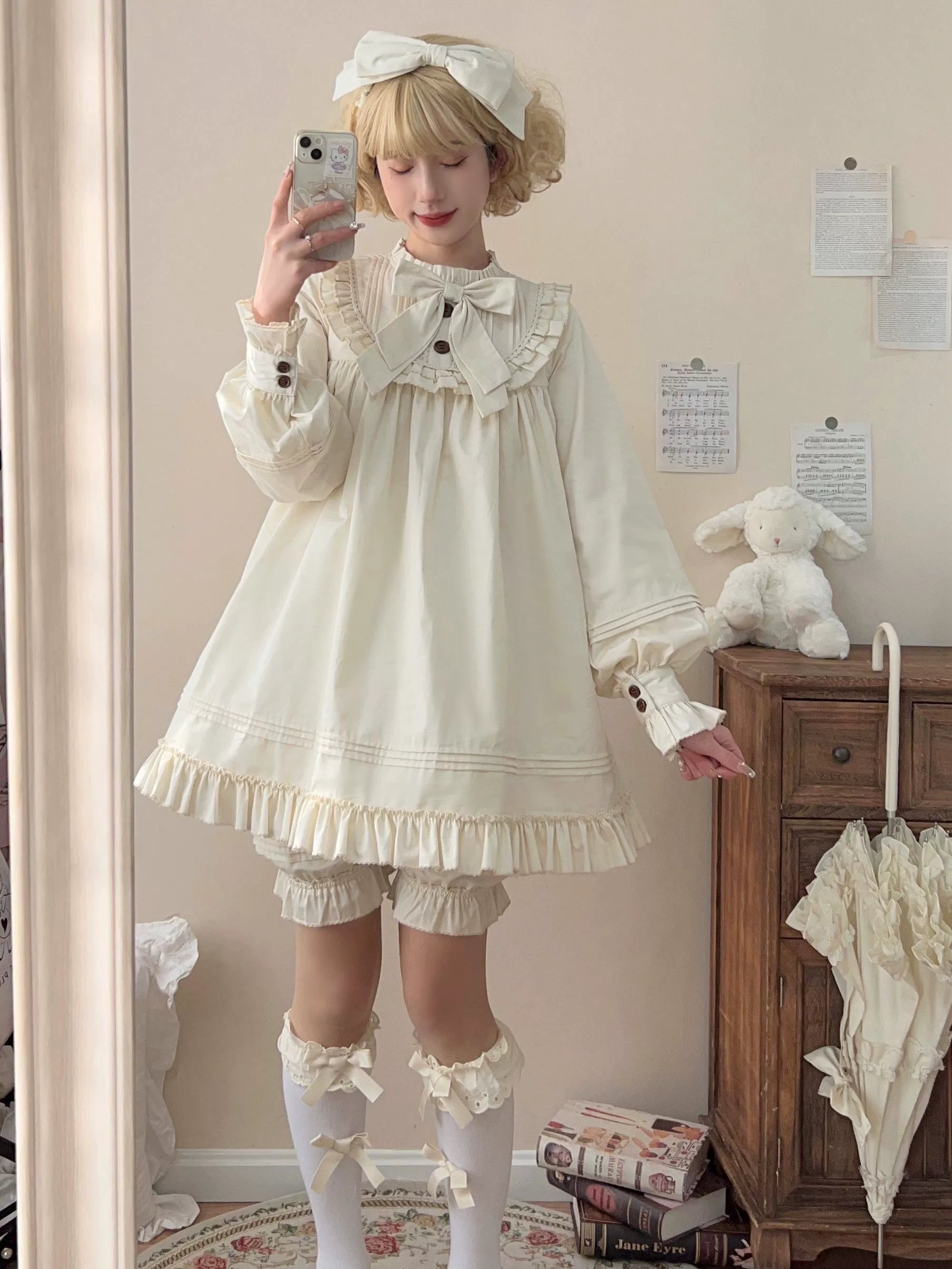 Uncle's Workshop - Lullaby - Cotton Lolita OP Dress Kawaii Lolita Bloomers