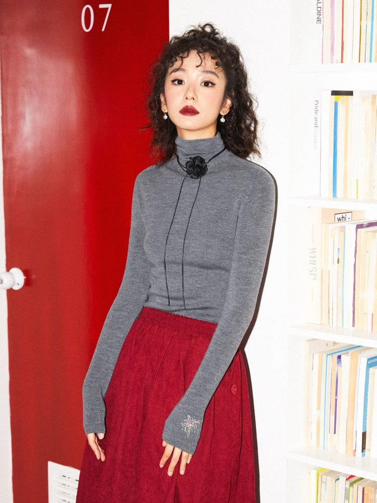 Turtleneck wool knit【s0000010369】