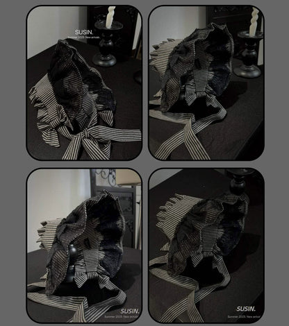 Susin Lolita - Striped Cross - Gothic Coordinated Lolita Set, Adjustable Blouse & Skirt