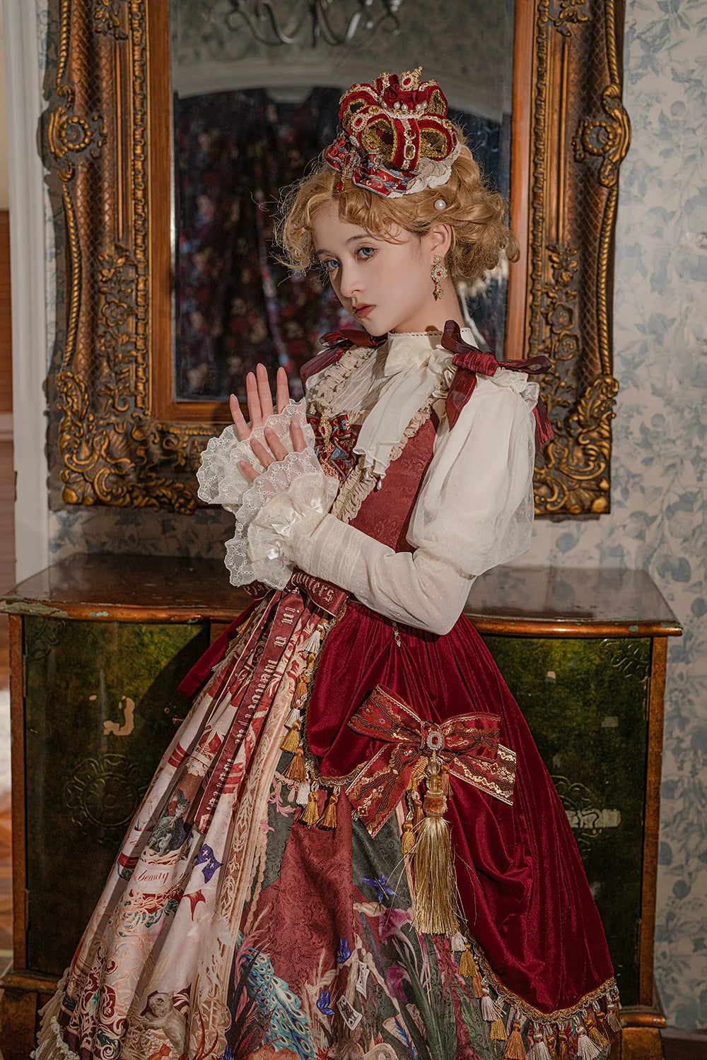 Miss Point - Kaleidoscope - Classical Lolita Shirt Dot Gauze Detachable Puff Sleeve Blouse Customized