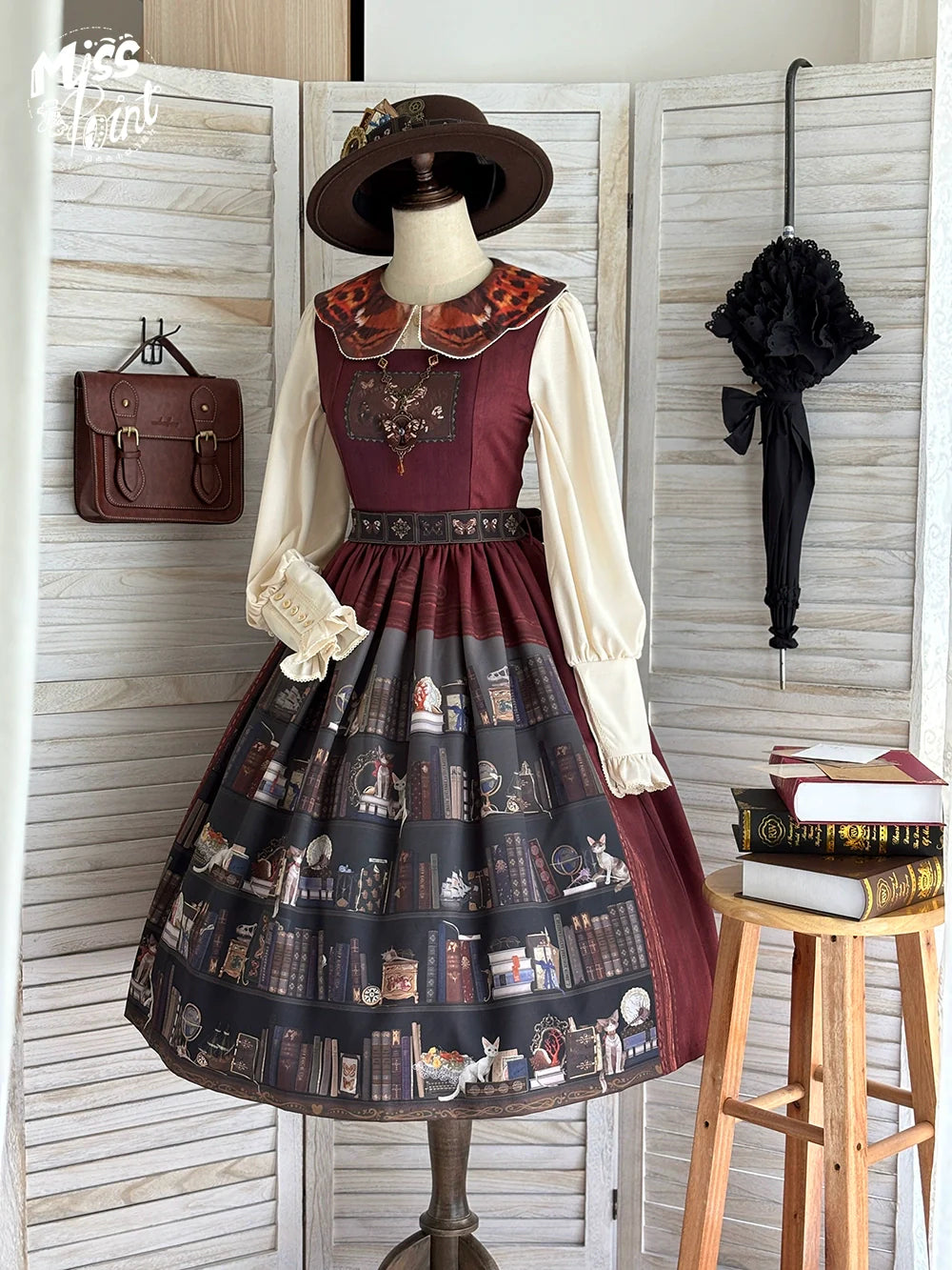 Miss Point - German Bookshelf - Classic Lolita Printed JSK Dress