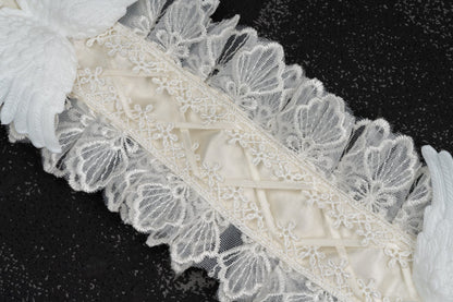Strange Sugar - Gothic Lolita White Lace Angel Wings Hairband
