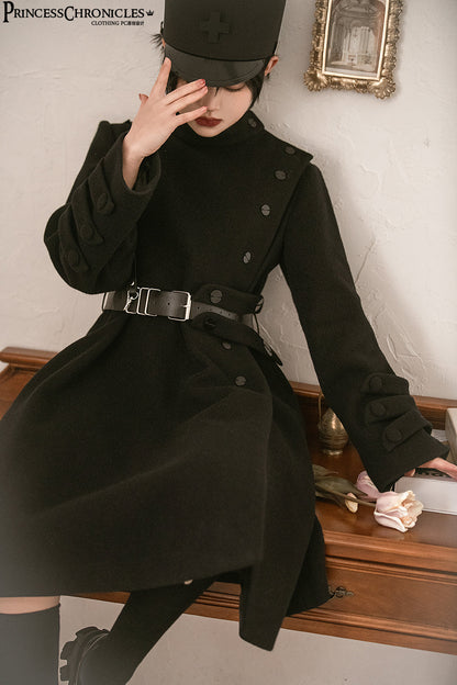 Princess Chronicles - Ouji Lolita Winter Black Long Coat