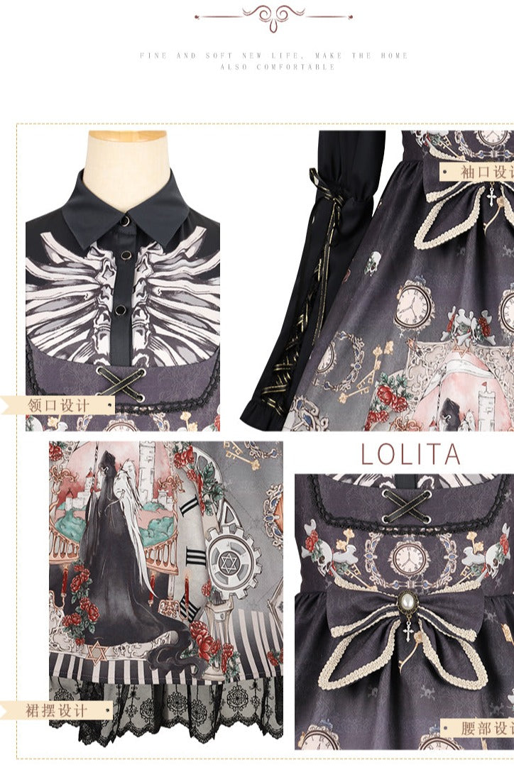 YingLuoFu - Black Fairytale - Gothic Twins Lolita JSK