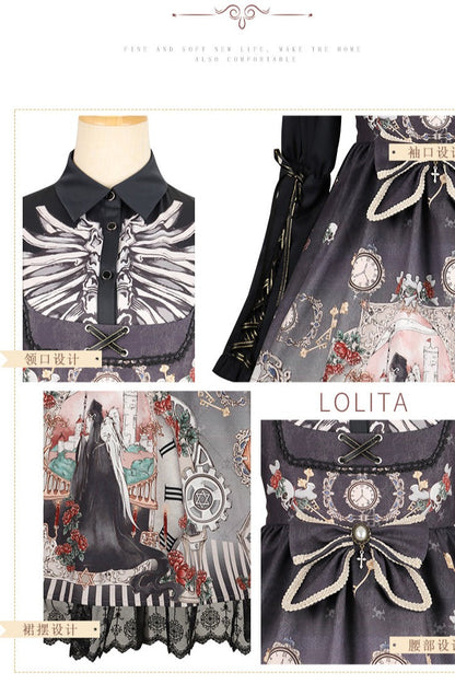 YingLuoFu - Black Fairytale - Gothic Twins Lolita JSK