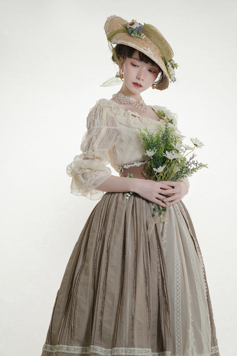 Miss Point - The Sally Gardens - Fish Bone High Waist Lolita Skirt