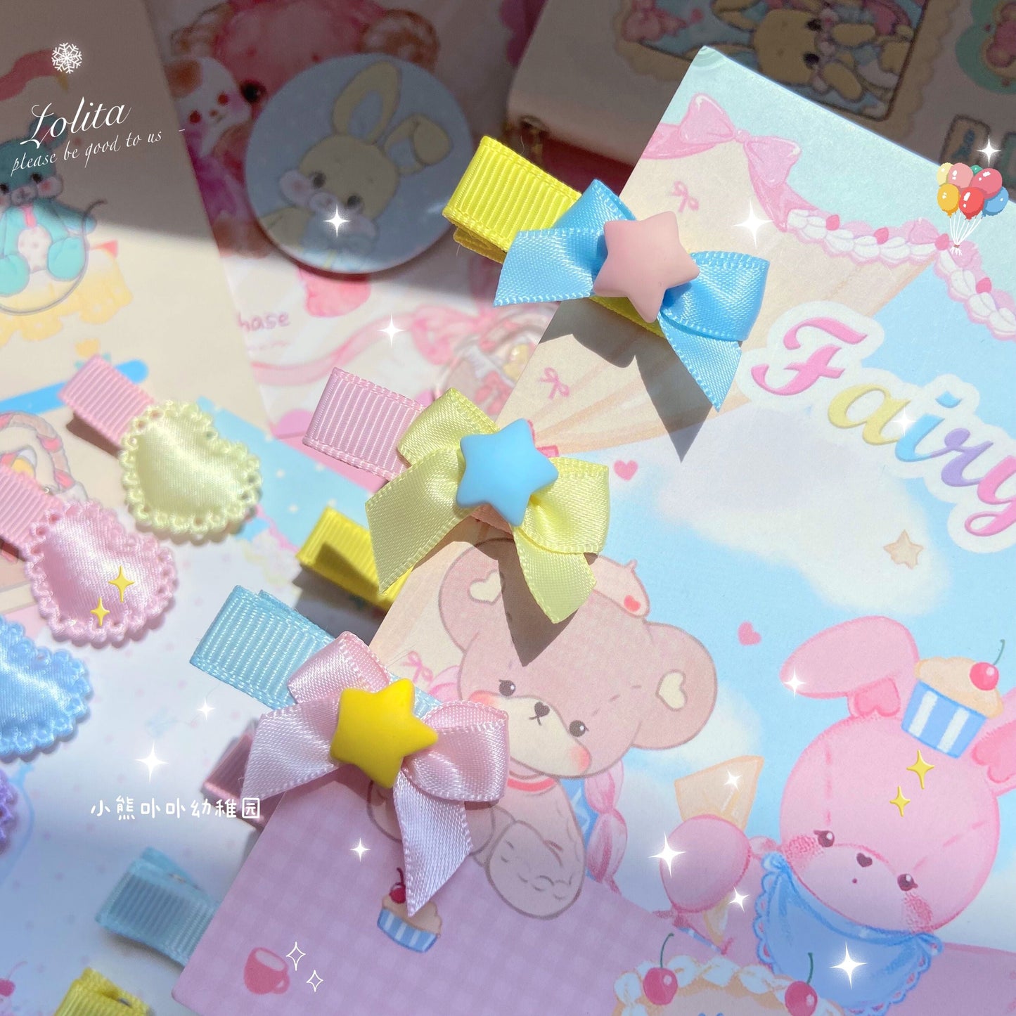 Bear Doll - Original Homemade Bared Sweet Lolita Hair Clips