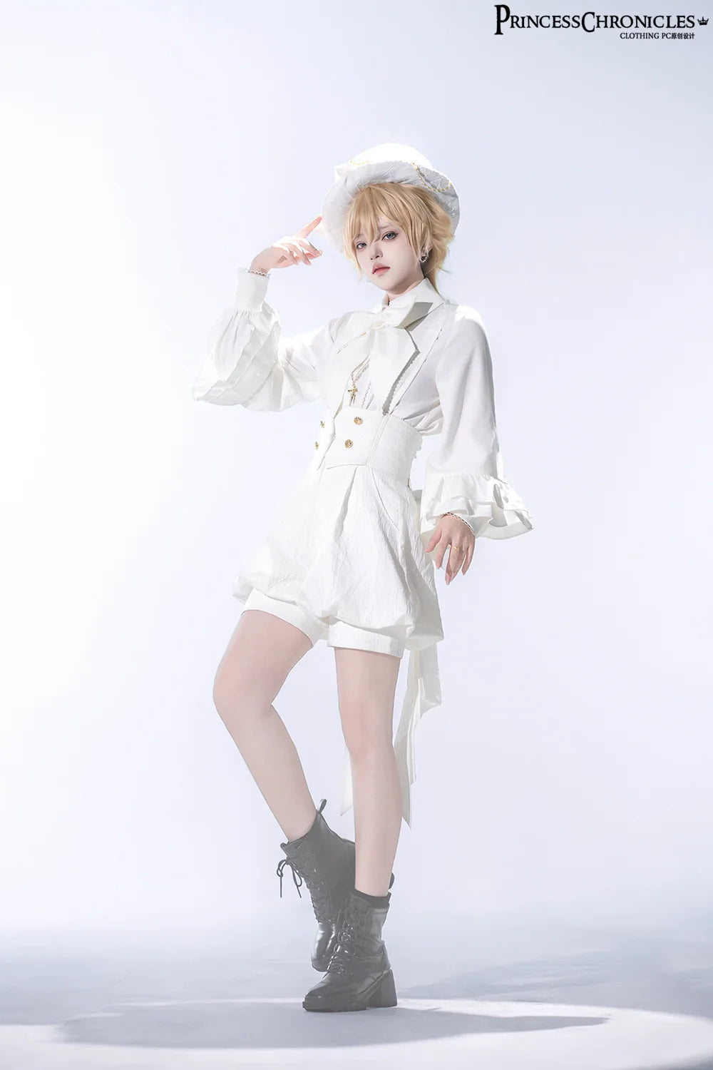 Princess Chronicles - Doll - Ouji Lolita Pink Blouse & White Shorts