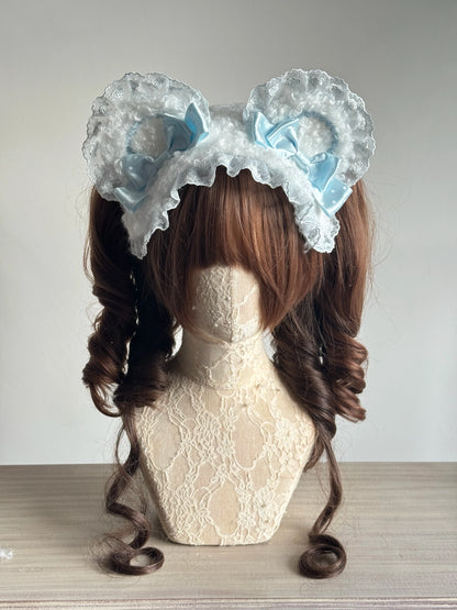 MAID - Sweet Lolita Handmade Lace Headband, Bear Ear Design