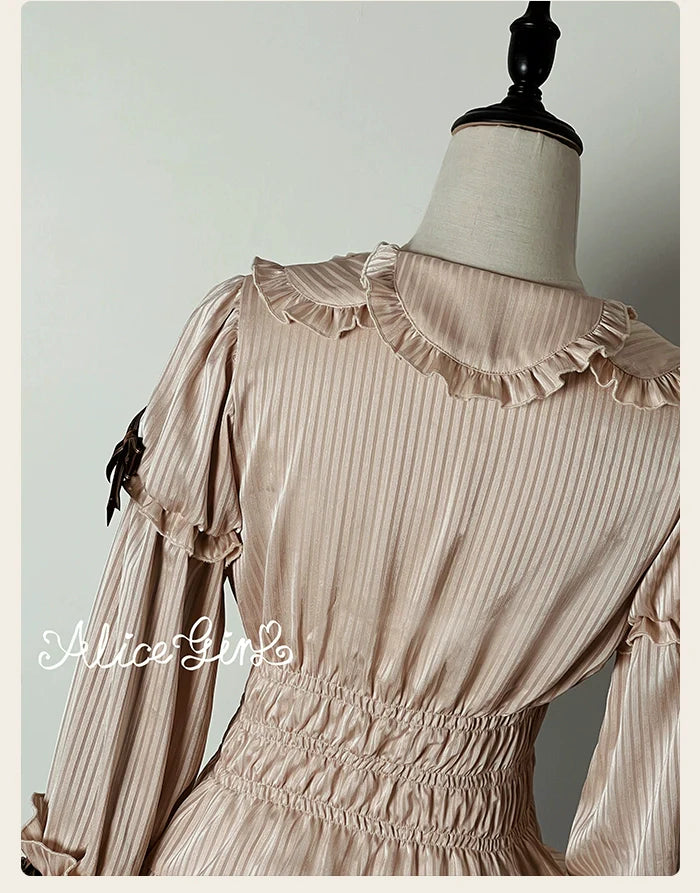 Alice Girl - Bear Chocolate Bar - Kawaii Lolita Blouse, Long Sleeve