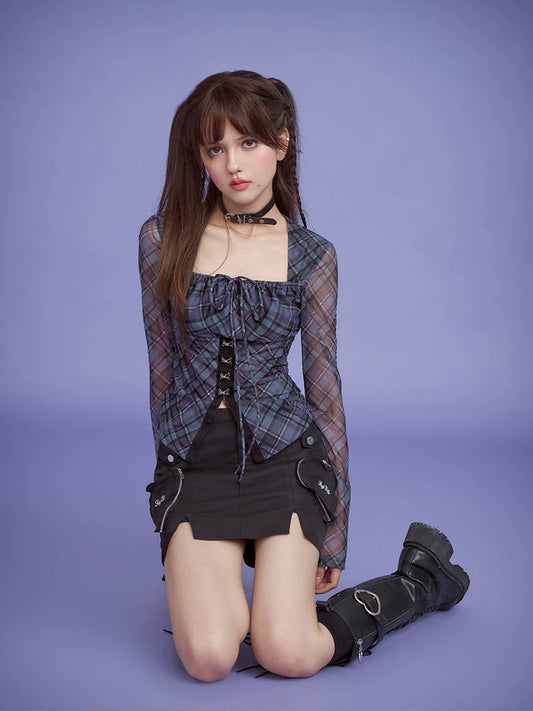 Plaid slim shirt【s0000008910】